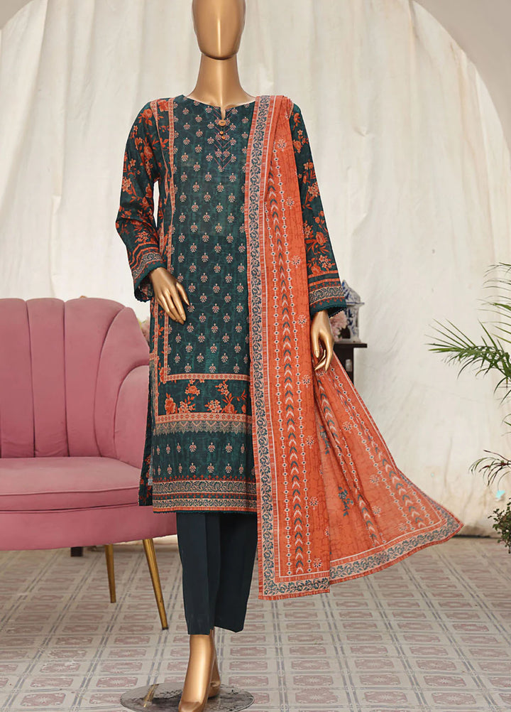 Vital Prints By HZ Textiles Printed Lawn Suits Unstitched 3 Piece HZ25VU VP-02 - Summer Collection