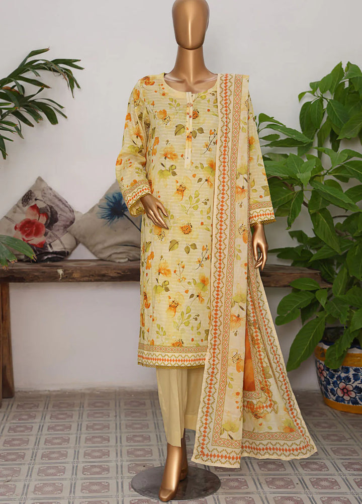Vital Prints By HZ Textiles Printed Lawn Suits Unstitched 3 Piece HZ25VU VP-03 - Summer Collection