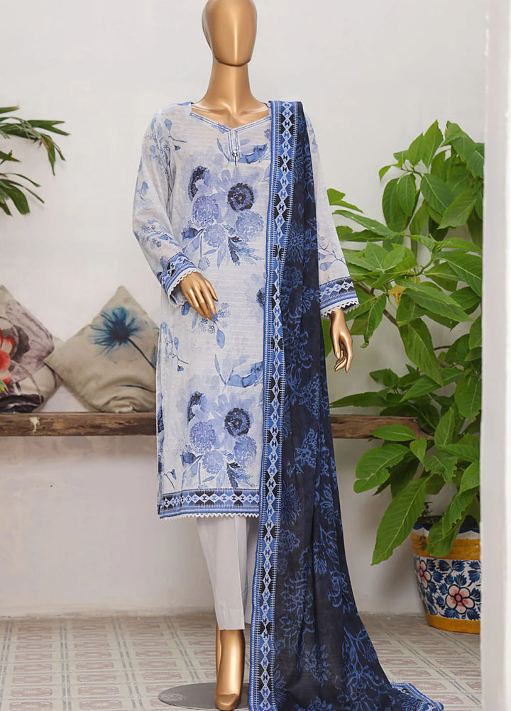 Vital Prints By HZ Textiles Printed Lawn Suits Unstitched 3 Piece HZ25VU VP-04 - Summer Collection