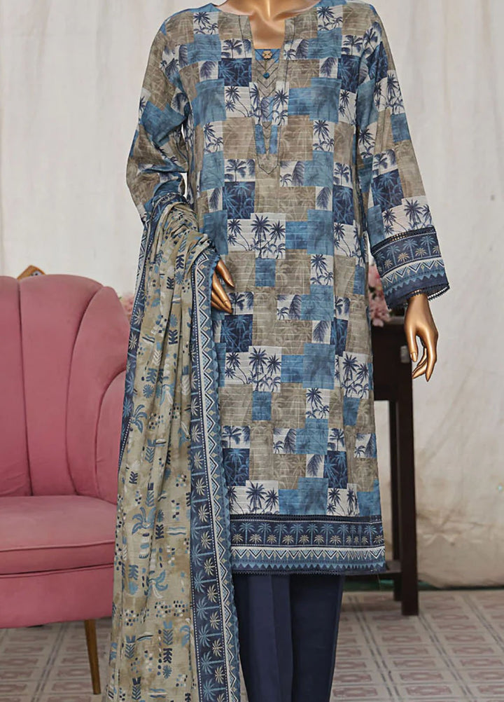 Vital Prints By HZ Textiles Printed Lawn Suits Unstitched 3 Piece HZ25VU VP-05 - Summer Collection