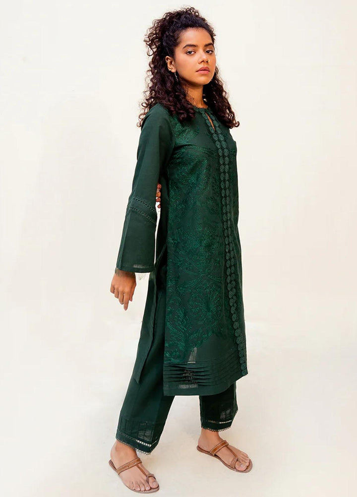 Vitalia Pret  Khaddar 2 Piece Suit VT23PRT Forest-Green