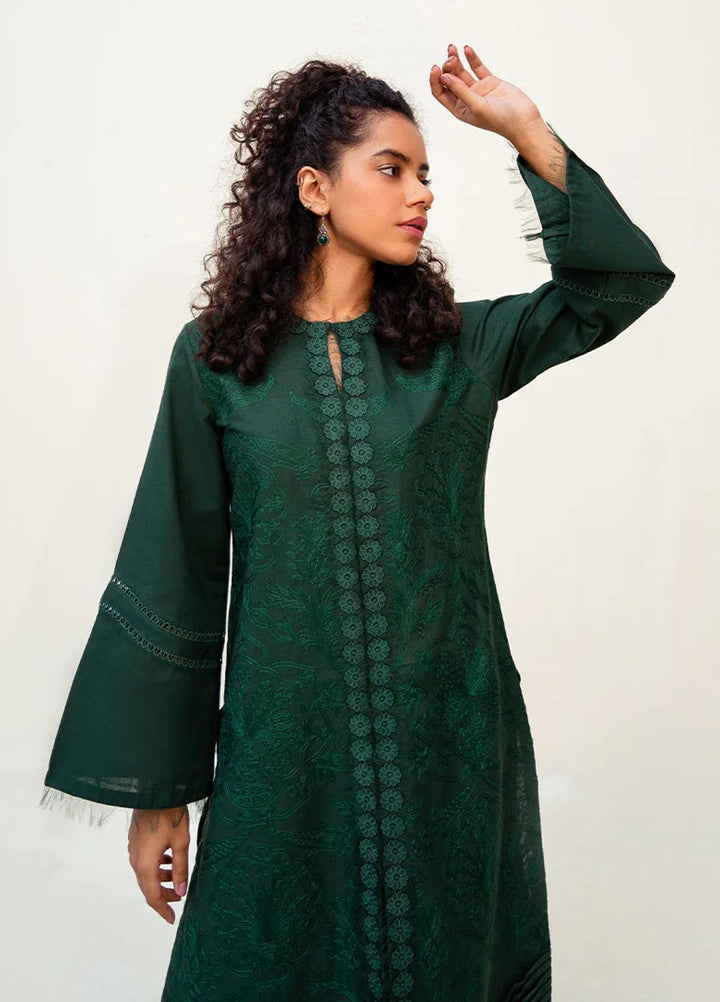 Vitalia Pret  Khaddar 2 Piece Suit VT23PRT Forest-Green