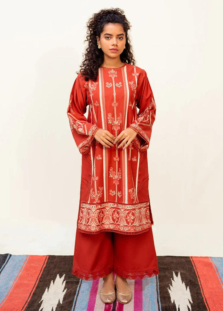 Vitalia Pret  Khaddar 2 Piece Suit VT23PRT Tangerine