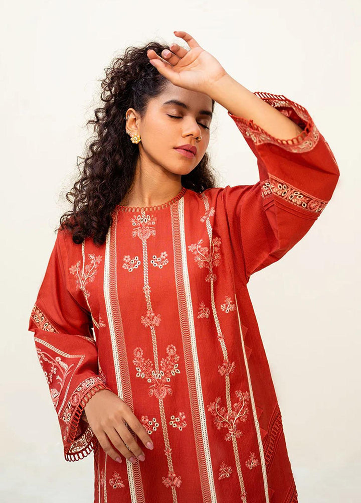 Vitalia Pret  Khaddar 2 Piece Suit VT23PRT Tangerine