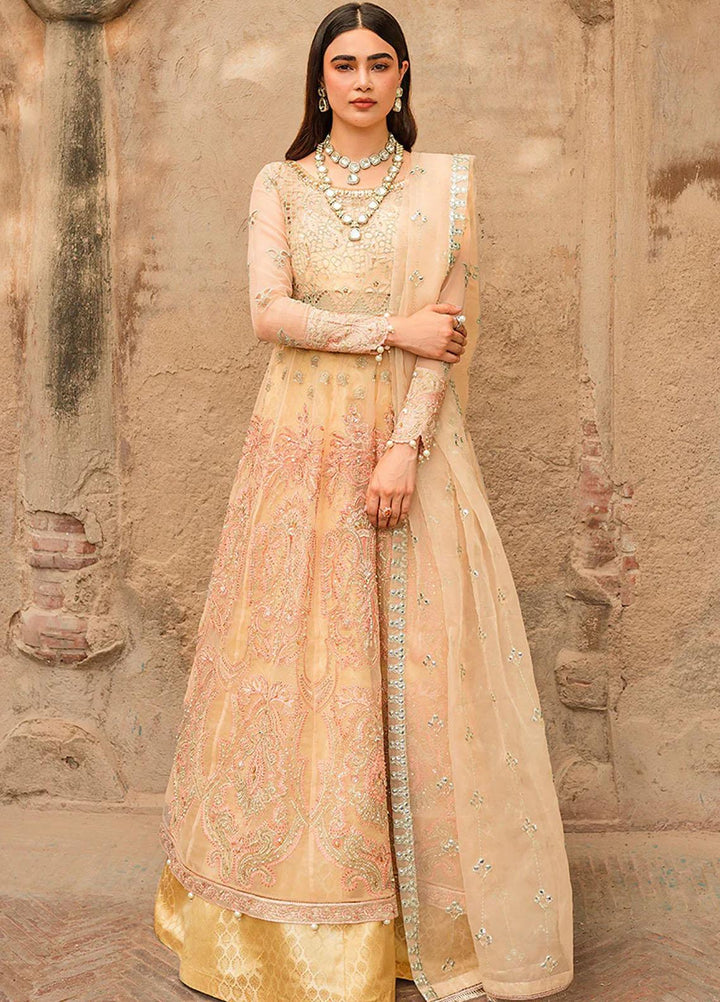 Trousseau By Vitalia Embroidered Organza Suits Unstitched 4 Piece VT22T Hazel - Wedding Collection