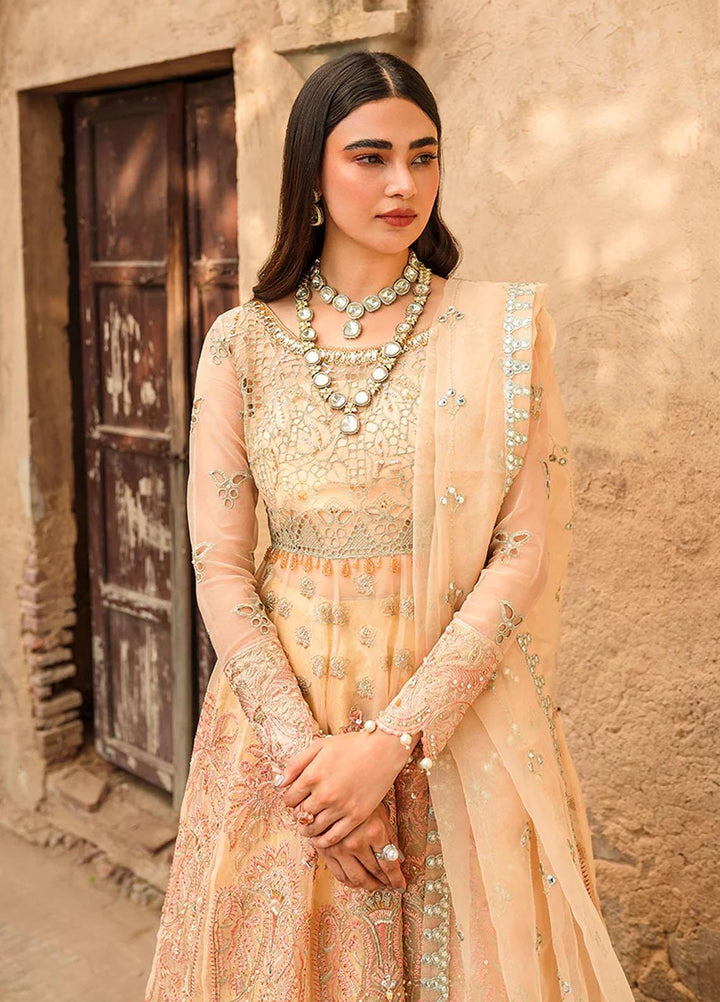 Trousseau By Vitalia Embroidered Organza Suits Unstitched 4 Piece VT22T Hazel - Wedding Collection