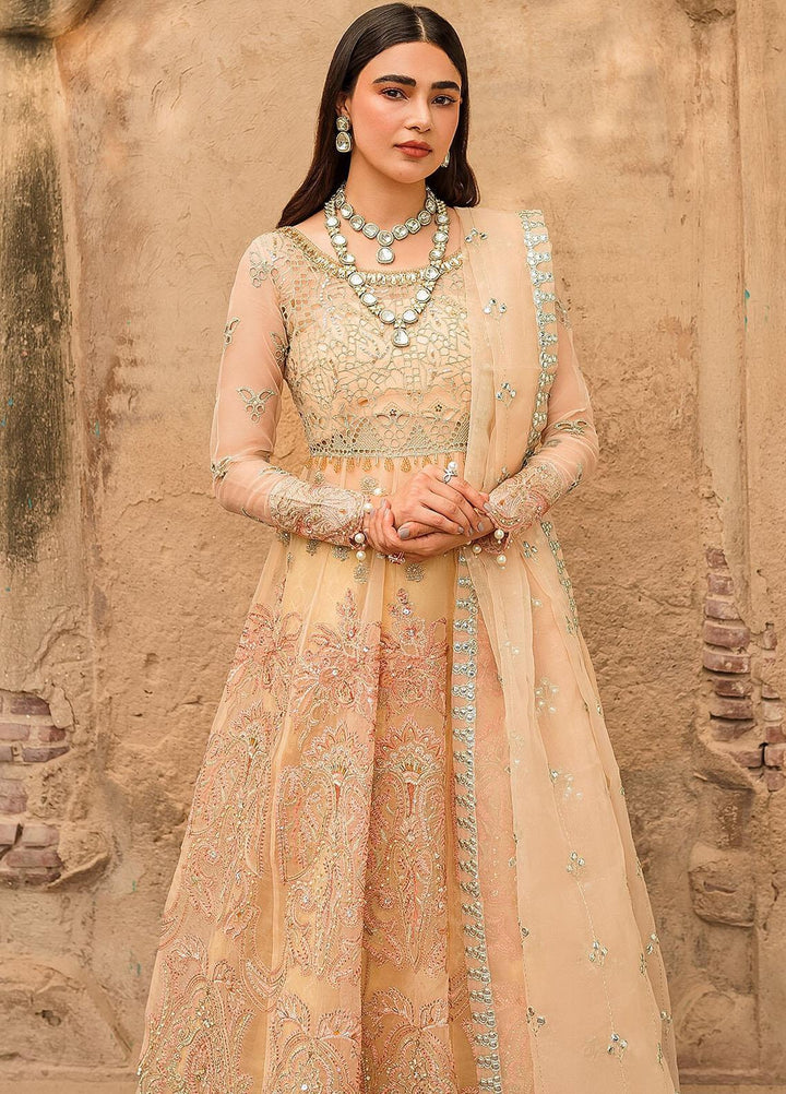 Trousseau By Vitalia Embroidered Organza Suits Unstitched 4 Piece VT22T Hazel - Wedding Collection