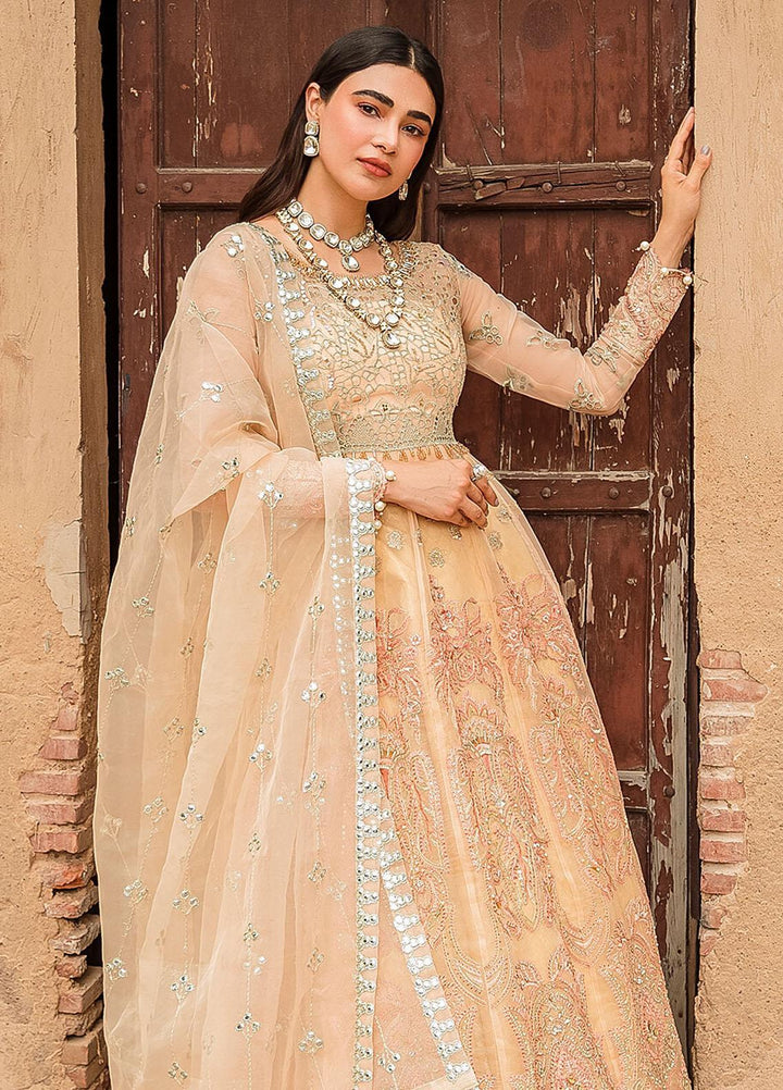 Trousseau By Vitalia Embroidered Organza Suits Unstitched 4 Piece VT22T Hazel - Wedding Collection