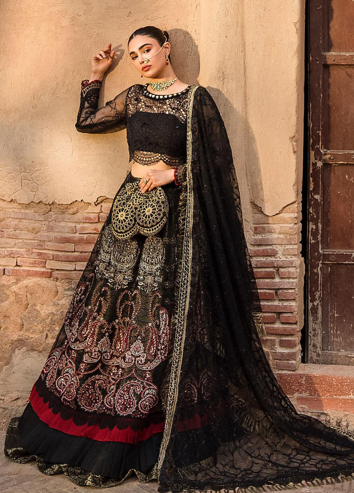 Trousseau By Vitalia Embroidered Organza Suits Unstitched 4 Piece VT22T Nightingale - Wedding Collection