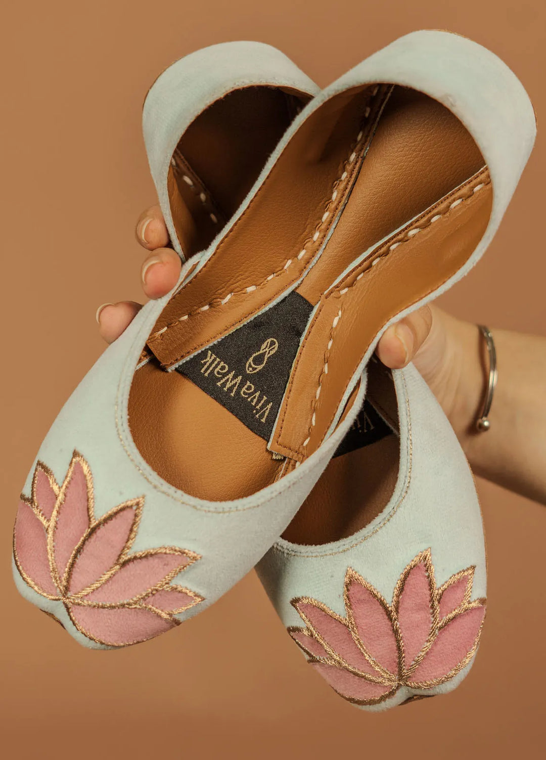 VivaWalk Festive Style Khussa Blush Sky