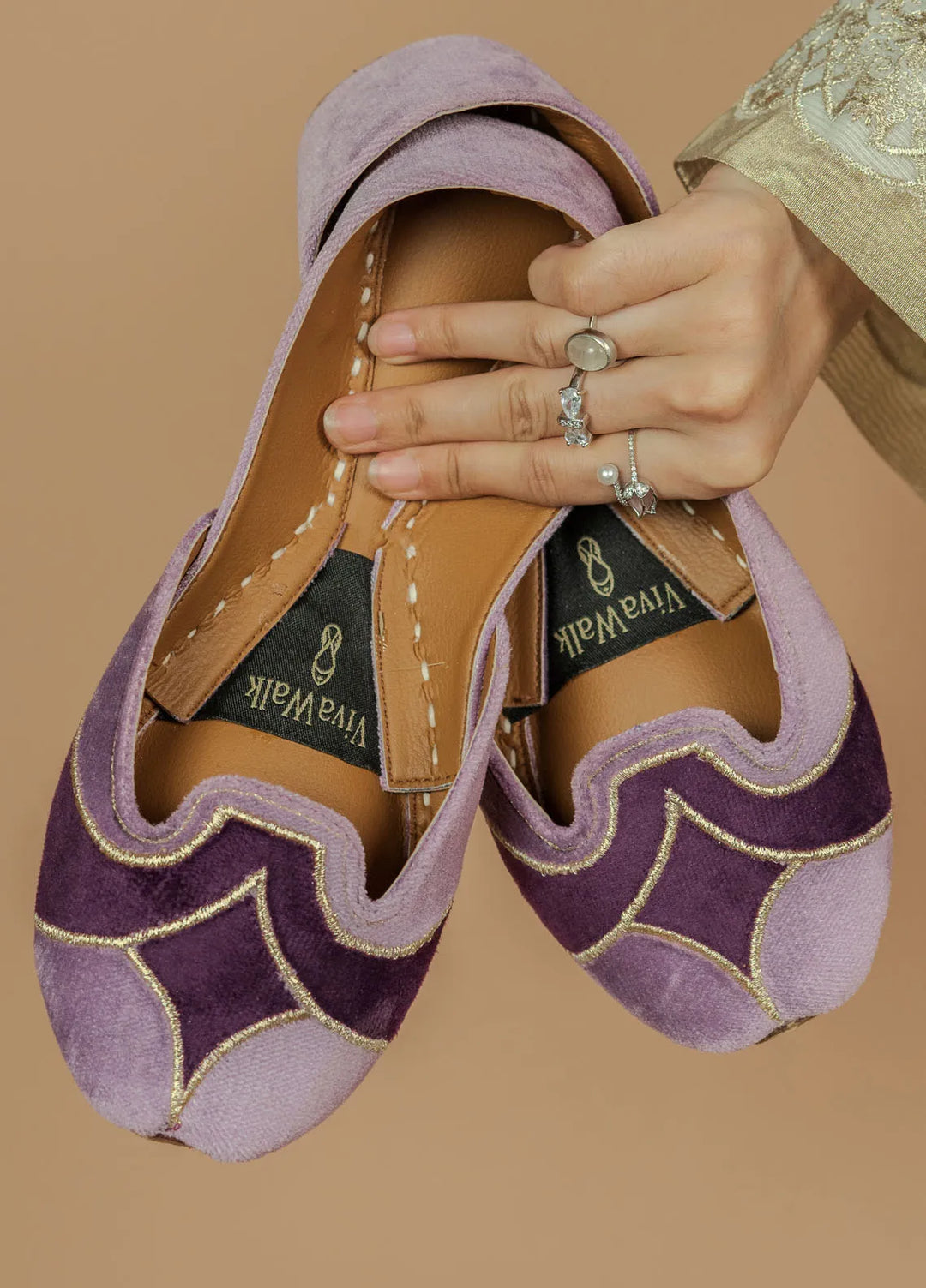 VivaWalk Festive Style Khussa Lilac Grace
