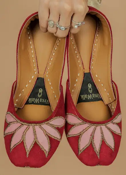VivaWalk Festive Style Khussa Rose Symphony