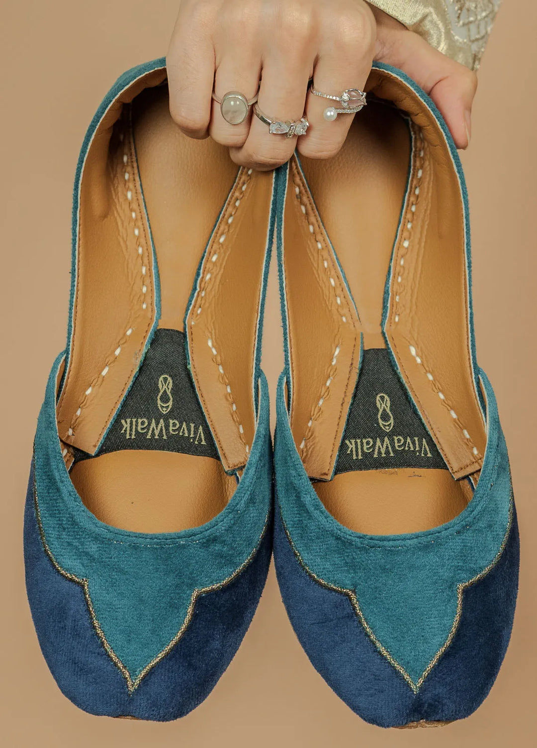 VivaWalk Festive Style Khussa Sapphire Serenity