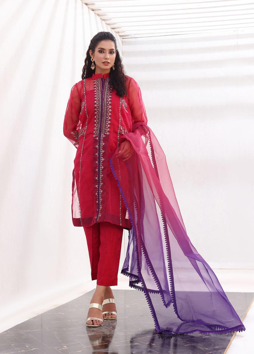 Weaves Pret Organza 3 Piece Suit WV22AD W-007 GOLNOR