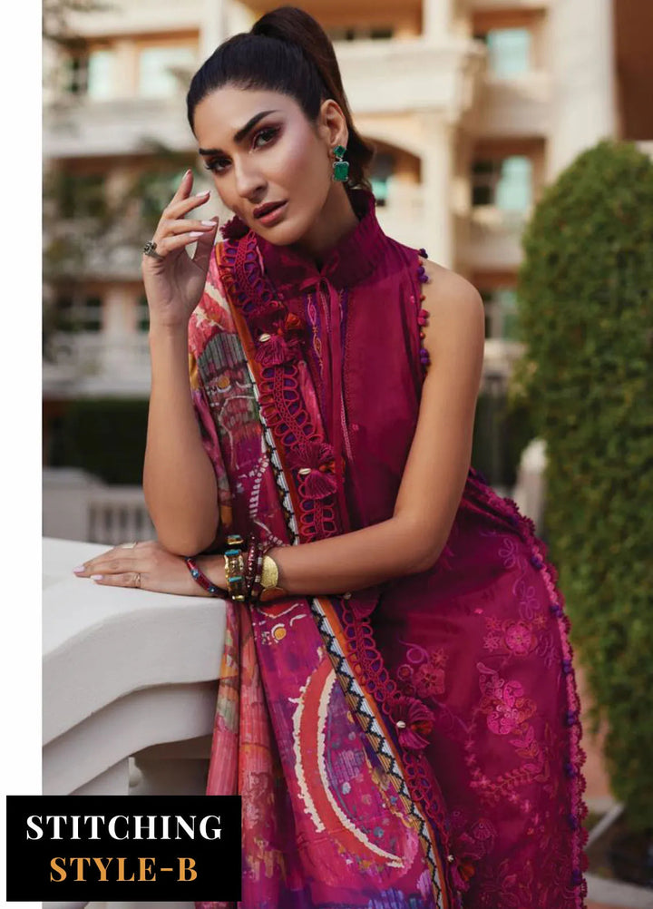 Wes by Farah Talib Embroidered Lawn Suits Unstitched 3 Piece FTA25WL FTA-11 Betty Berry - Luxury Collection