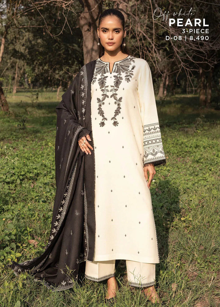 Whisper Garden by Seran Embroidered Karandi Suit Unstitched 3 Piece SRN24WG D-08 Pearl - Winter Collection