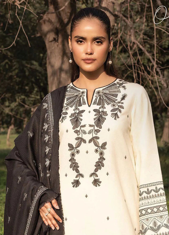 Whisper Garden by Seran Embroidered Karandi Suit Unstitched 3 Piece SRN24WG D-08 Pearl - Winter Collection