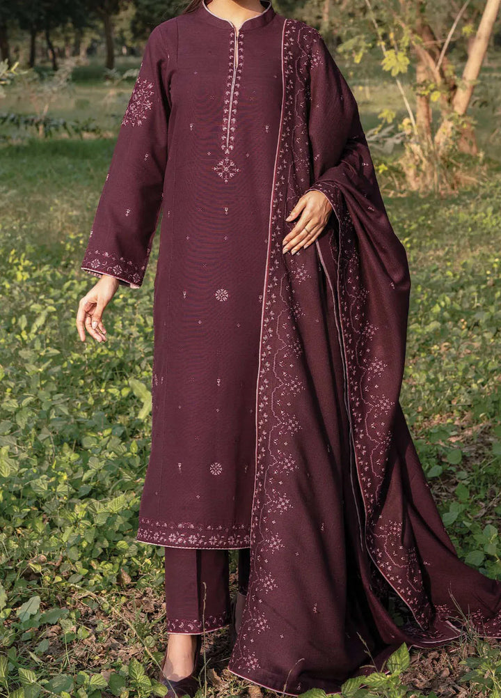 Whisper Garden by Seran Embroidered Khaddar Suit Unstitched 3 Piece SRN24WG D-01 Ember - Winter Collection