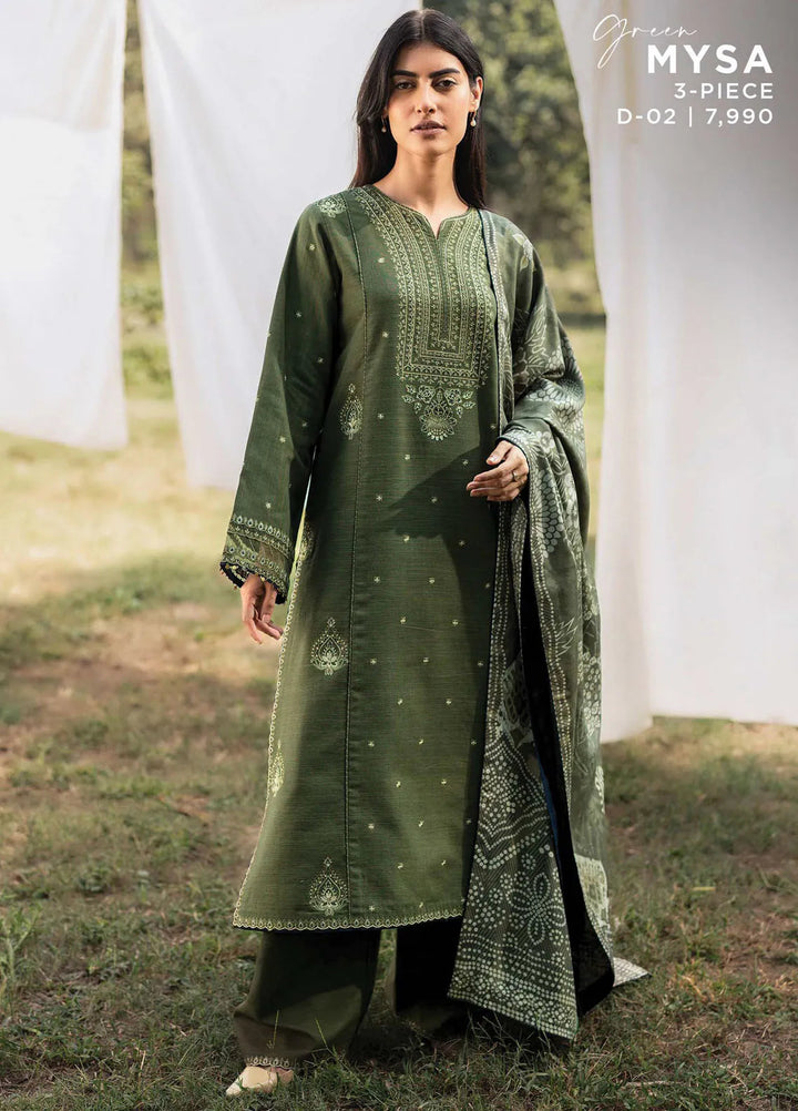 Whisper Garden by Seran Embroidered Khaddar Suit Unstitched 3 Piece SRN24WG D-02 Mysa - Winter Collection