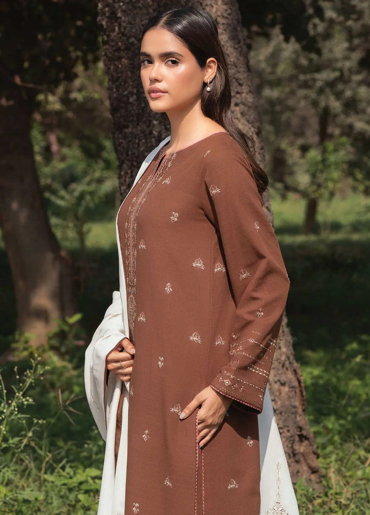 Whisper Garden by Seran Embroidered Khaddar Suit Unstitched 3 Piece SRN24WG D-04 Dusky - Winter Collection