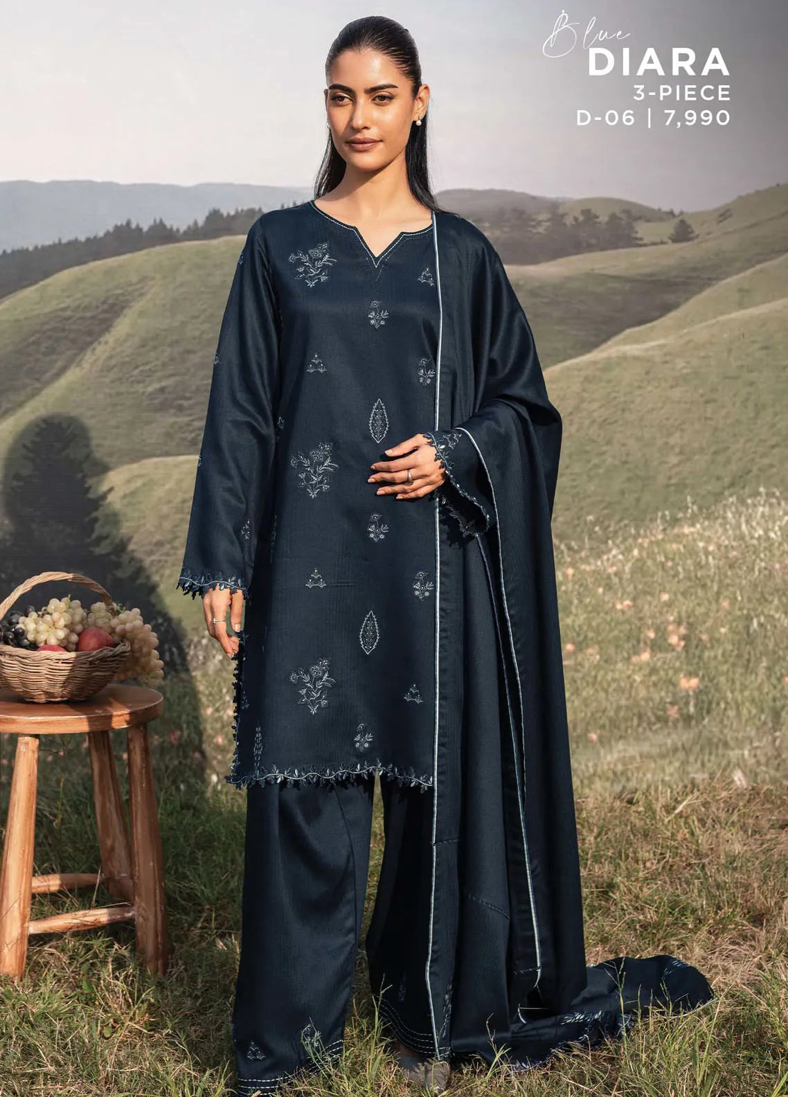 Onora by Diara Couture Embroidered Net Suit Unstitched 4 Piece DC24OW WC-2-08 Fayra - Luxury Collection