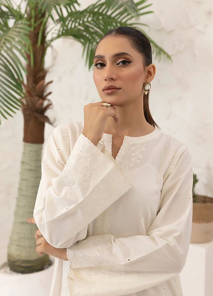 White On White by Lakhany Pret Embroidered Cambric Shirt LG-UB-0128