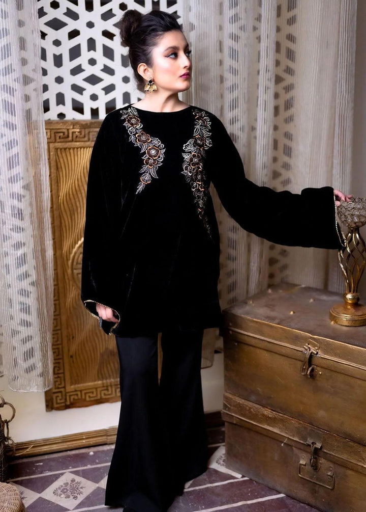 PSK Couture Pret Premium Velvet 3 Piece Suit THE RAVEN