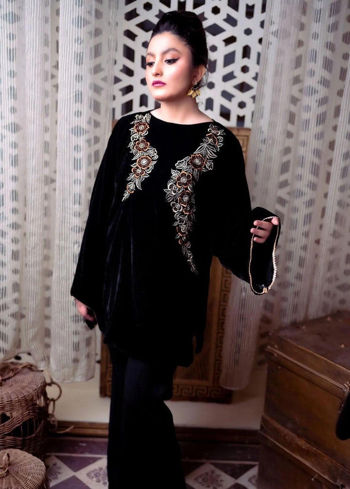 PSK Couture Pret Premium Velvet 3 Piece Suit THE RAVEN