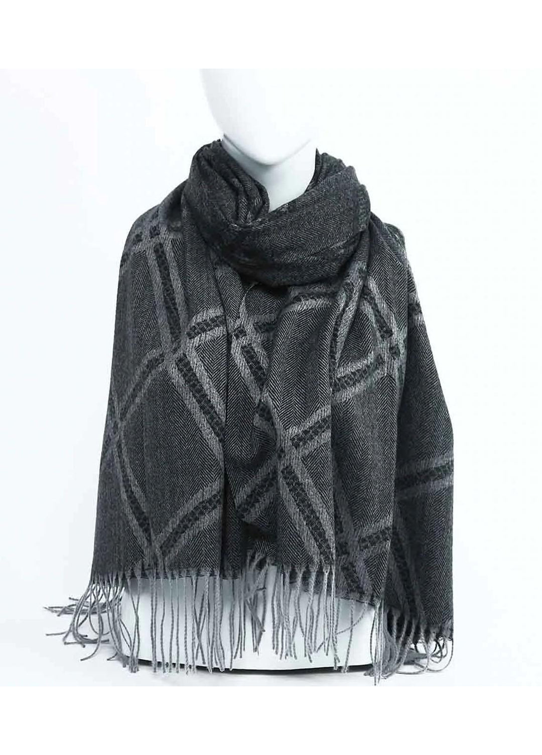 Abaya pk Cashmere Hijab ABA22WH GREYSCALE WOOLEN - Woolen Hijabs