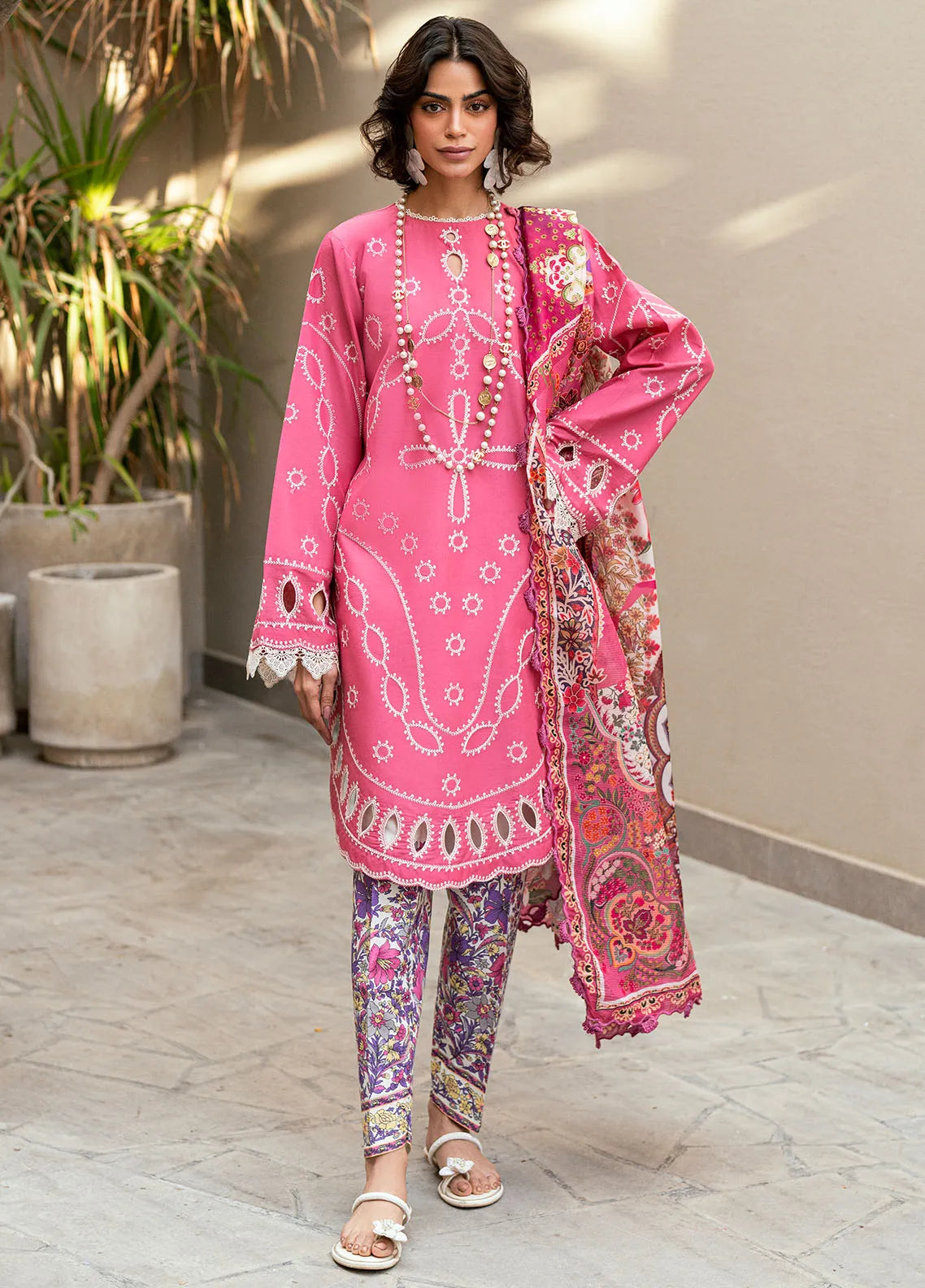 Roses De Feu by Sahane Embroidered Lawn Suits Unstitched 3 Piece SNE25RF CT-22002 Jardin - Summer Collection