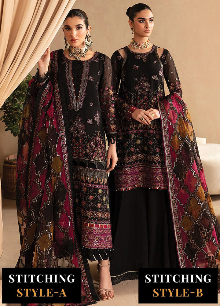 Yesfir By Xenia Formal Embroidered Chiffon Suits Unstitched 3 Piece ZE24Y 10-Kaneel - Luxury Collection