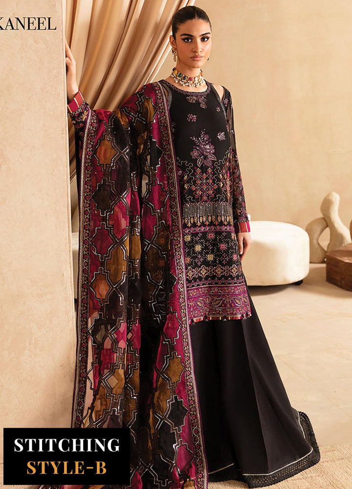 Yesfir By Xenia Formal Embroidered Chiffon Suits Unstitched 3 Piece ZE24Y 10-Kaneel - Luxury Collection