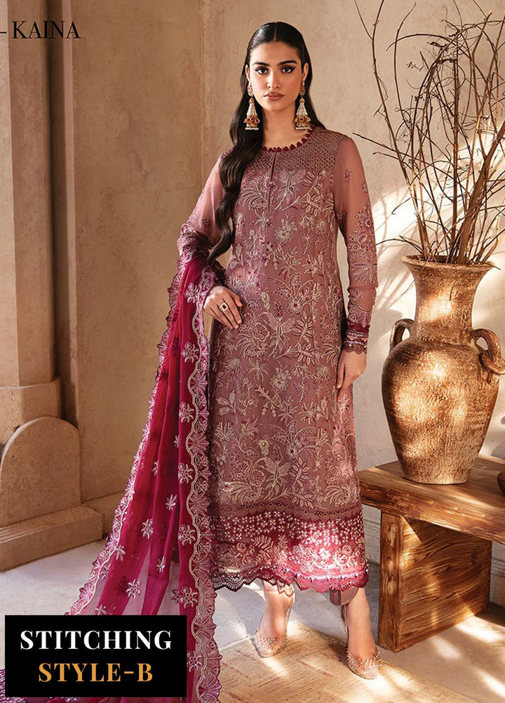 Yesfir By Xenia Formal Embroidered Chiffon Suits Unstitched 3 Piece ZE24Y 5-Kaina - Luxury Collection