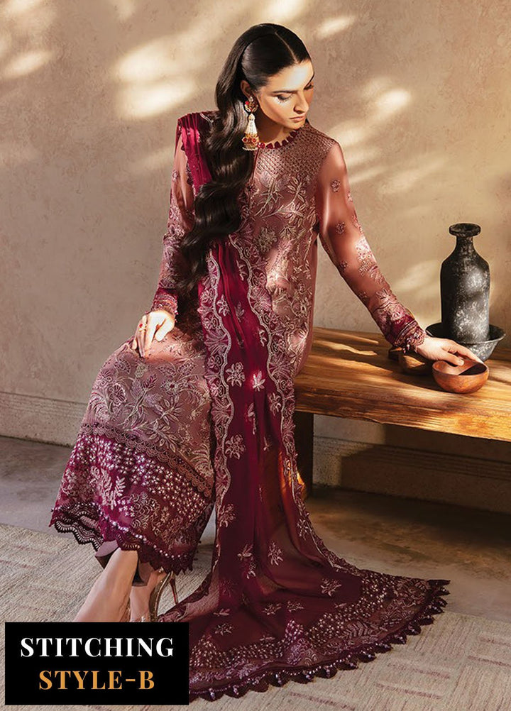 Yesfir By Xenia Formal Embroidered Chiffon Suits Unstitched 3 Piece ZE24Y 5-Kaina - Luxury Collection