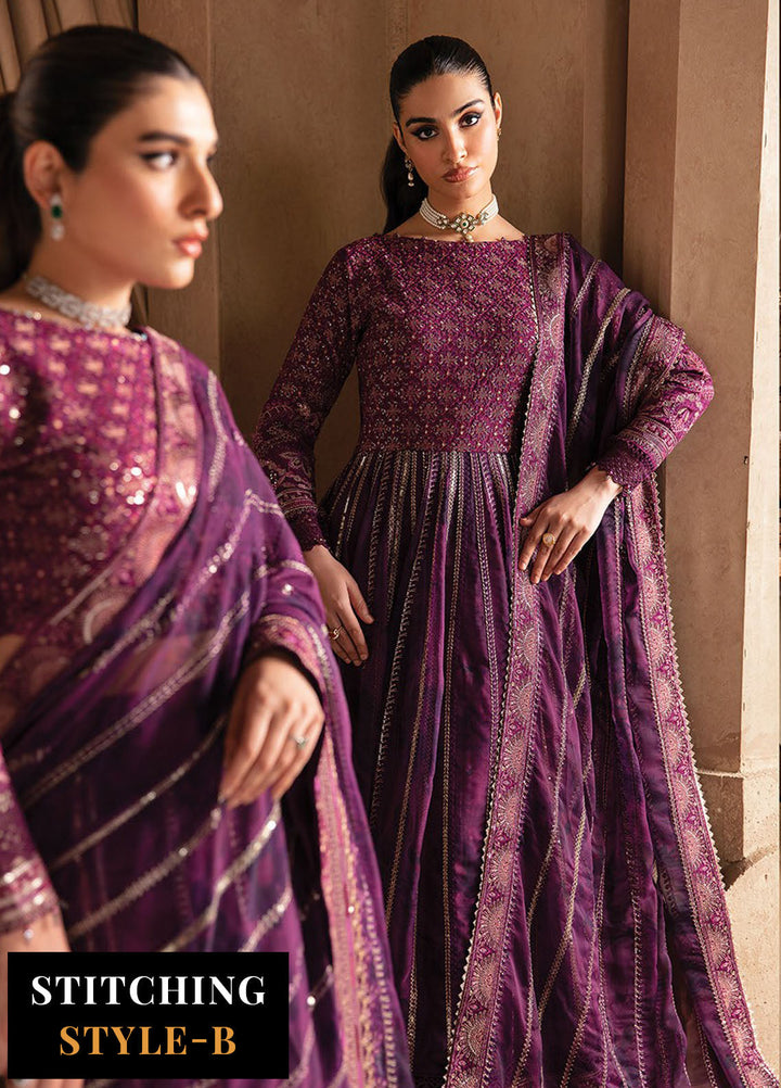 Yesfir By Xenia Formal Embroidered Rawsilk Suits Unstitched 3 Piece ZE24Y 8-Khulat - Luxury Collection