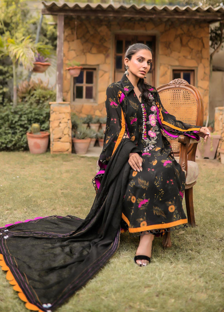 Yusra Ansari Pret  Chiffon 4 Piece Suit YA22LBK Yed-12 Leila