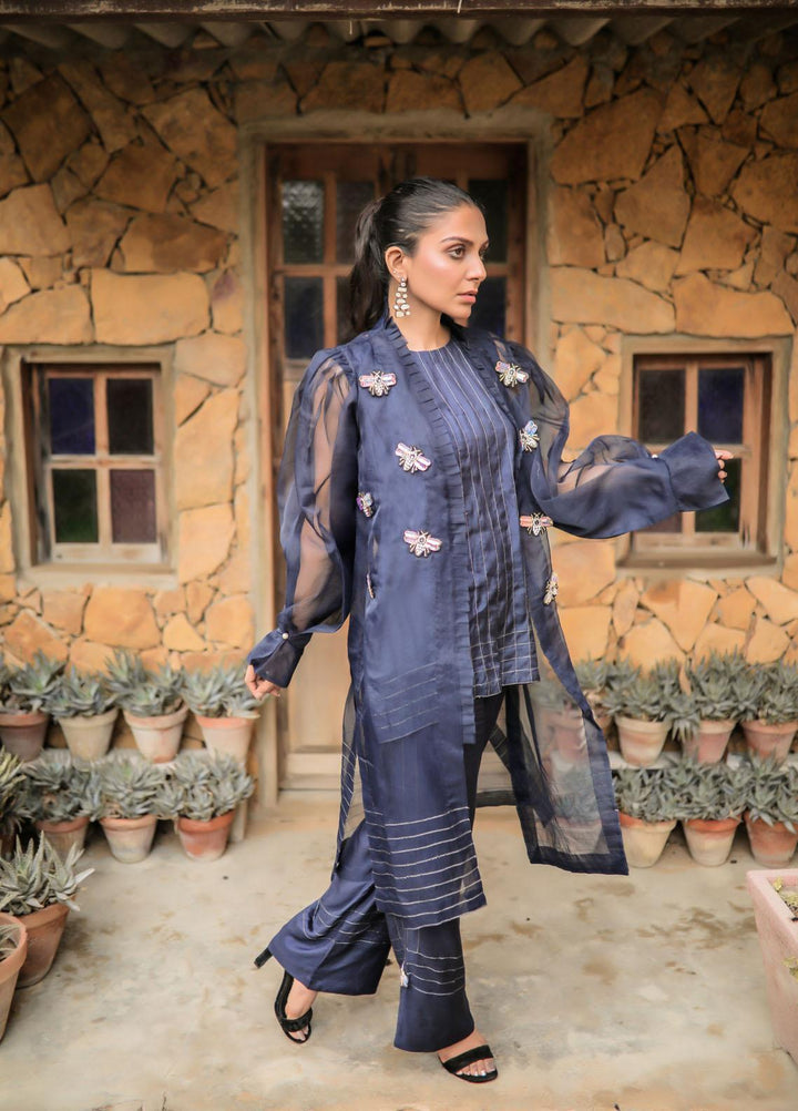 Yusra Ansari Pret  Organza 3 Piece Suit YA22LBK Yed-13 Zeyphr