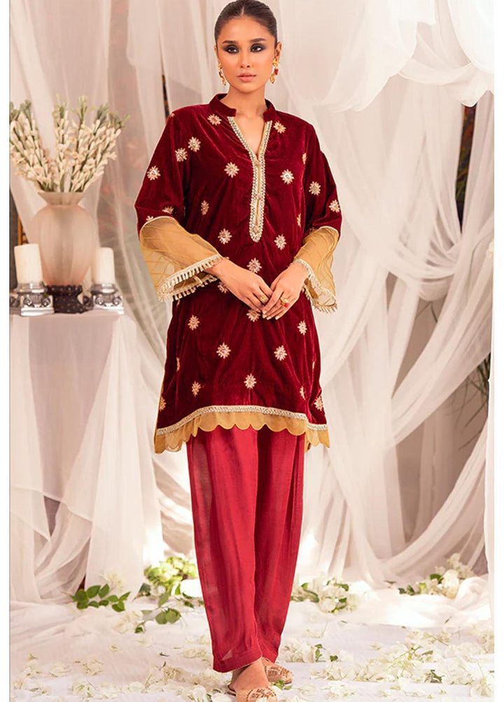 Zaaviay Luxury Pret Embroidered Velvet 2 Piece Suit ZBHM22-09 ADIRAA