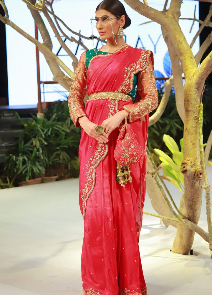 Zaaviay Luxury Pret Embroidered  3 Piece Suit KESARIYA