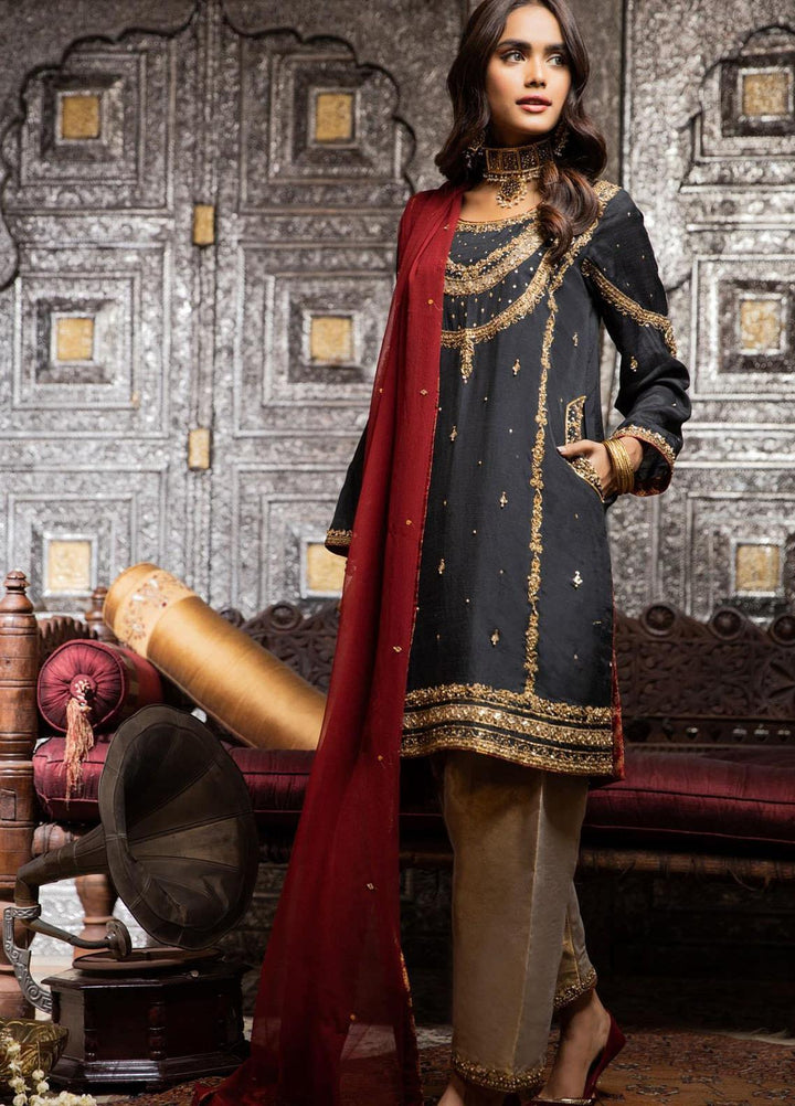 Zaaviay Embroidered Raw Silk Stitched 3 Piece Suit SHABNAMI