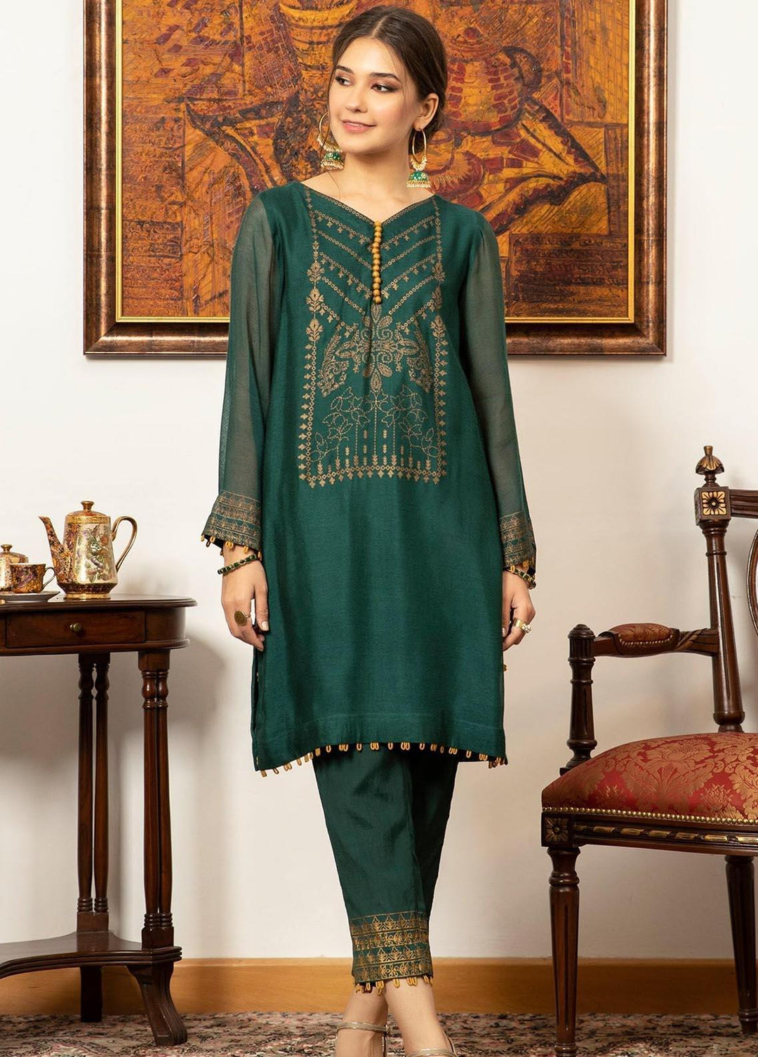 Zaaviay Pret Luxury Khaadi Net 2 Piece ZV21LP ZPR-033 Defne