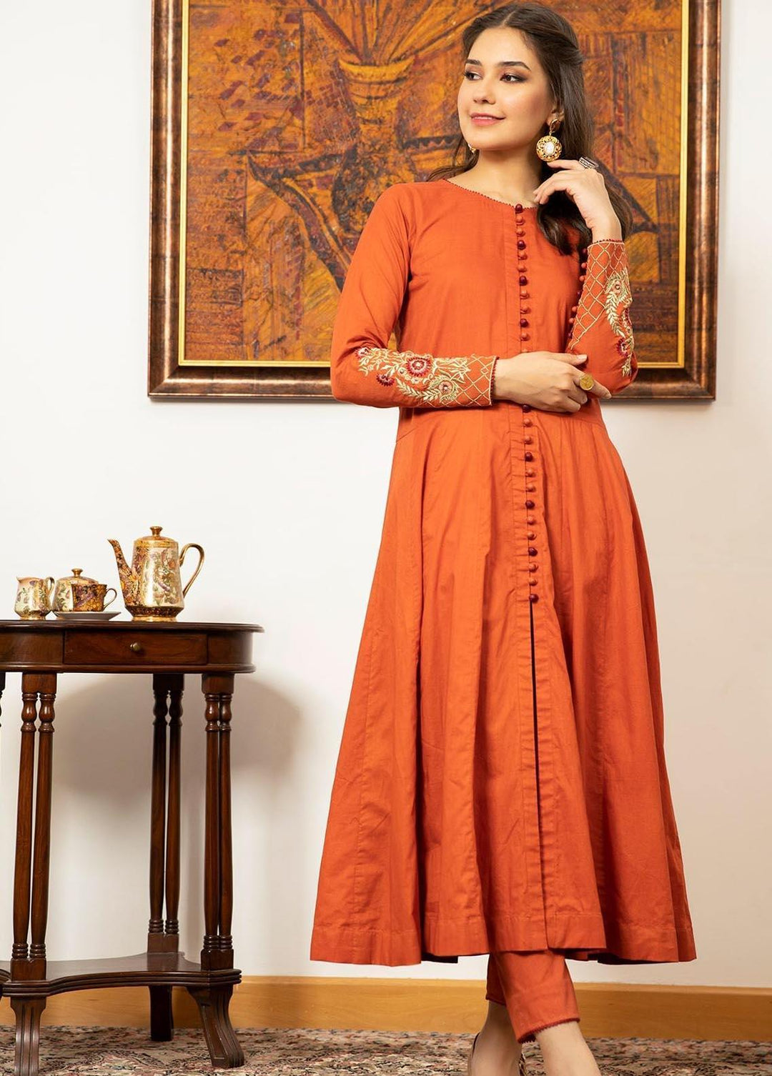 Zaaviay Pret Luxury Cotton Kurtie ZV21LP ZPR-039 Dahlia