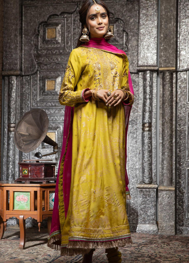 Zaaviay Embroidered Raw Silk Stitched 3 Piece Suit ZV21E 02-DHAANI