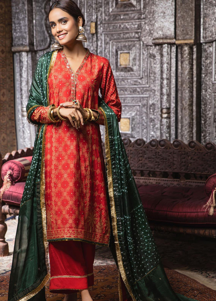 Zaaviay Embroidered Raw Silk Stitched 3 Piece Suit ZV21E 03-CHUNARIYA