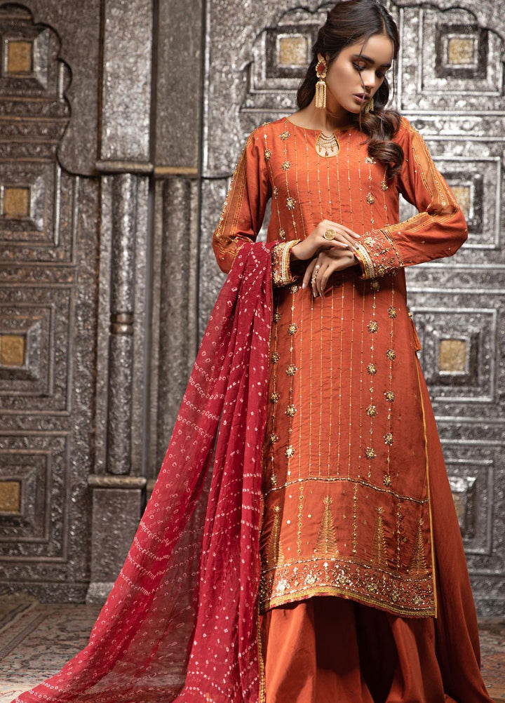 Zaaviay Embroidered Raw Silk Stitched 3 Piece Suit ZV21E 06-BANDHANI