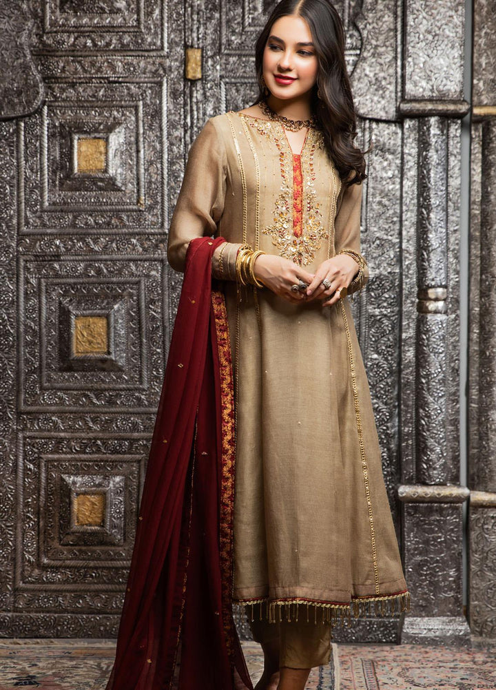 Zaaviay Embroidered Khaadi Net Stitched 3 Piece Suit ZV21E 07-JHOOM