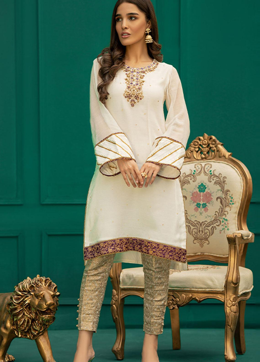 Zaaviay Festive Pret Khaadi Net Shirt ZV22PE MUQADDAS