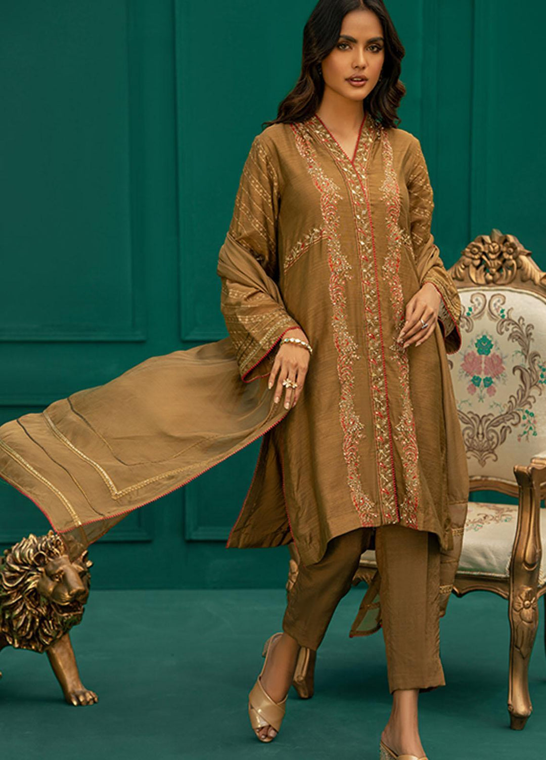 Zaaviay Festive Pret Karandi 3 Piece Suit ZV22PE SHAHKAR