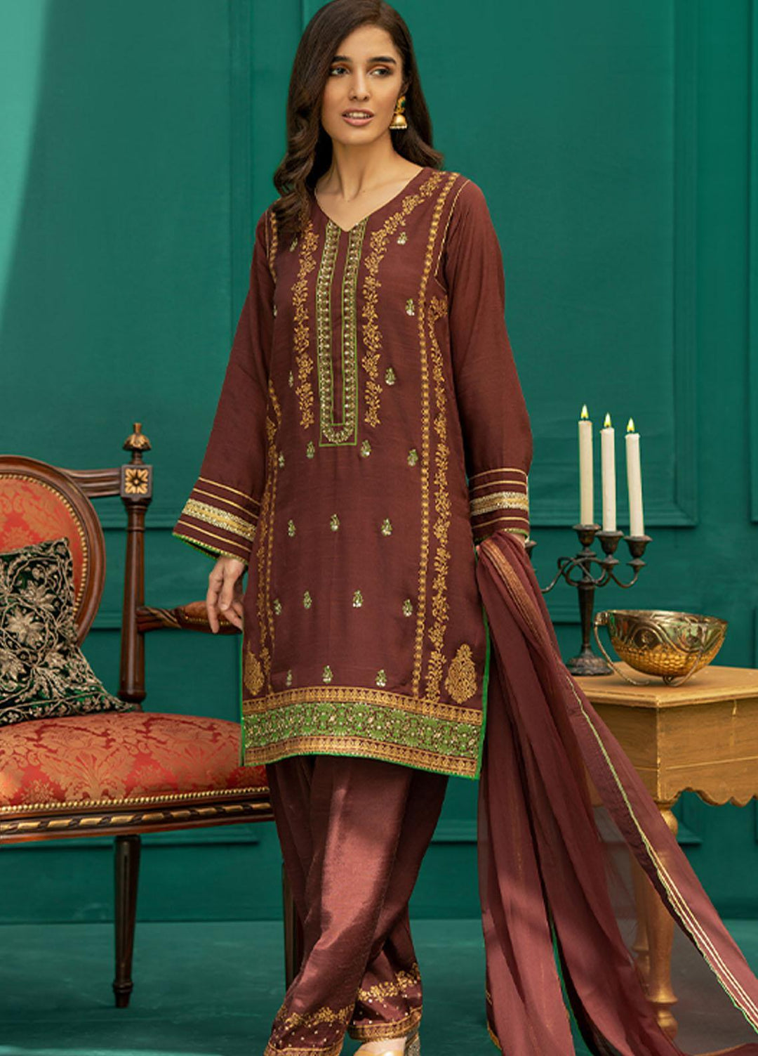 Zaaviay Festive Pret Raw Silk 3 Piece Suit ZV22PE QISSA