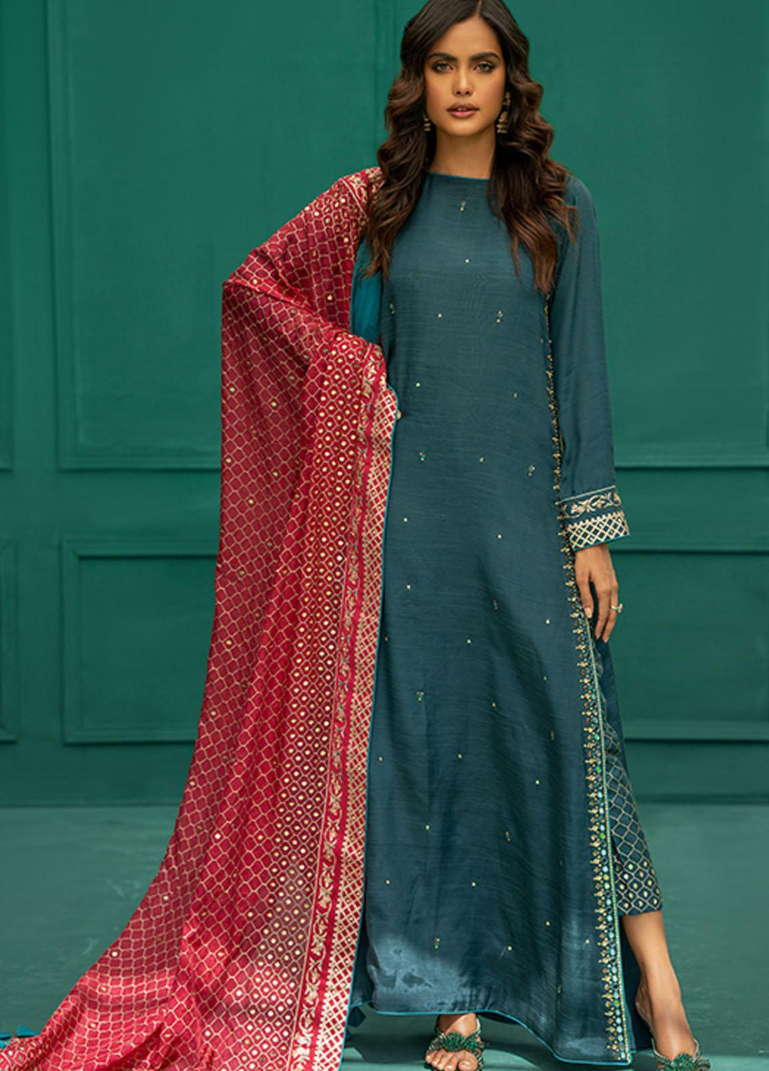 Zaaviay Festive Pret Raw Silk 3 Piece Suit ZV22PE MERAKI
